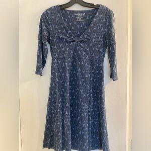 Toad&Co Navy Geometric Long Sleeve Dress